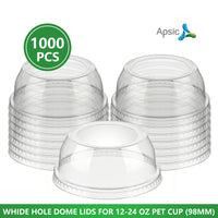 APSIC PET Wide Dome Lid for 98mm Boba Cup, 1000/Case