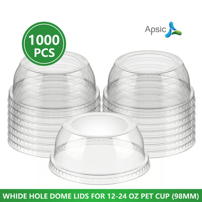 APSIC PET Wide Dome Lid for 98mm Boba Cup, 1000/Case