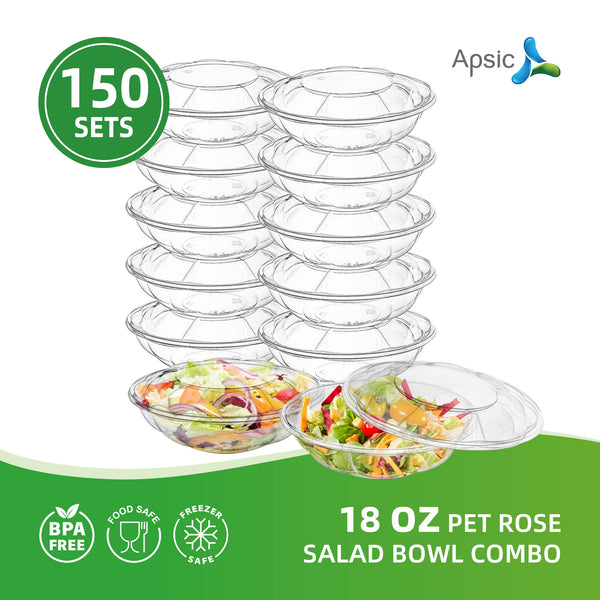 APSIC 18 Oz Pet Rose Salad Bowl Combo