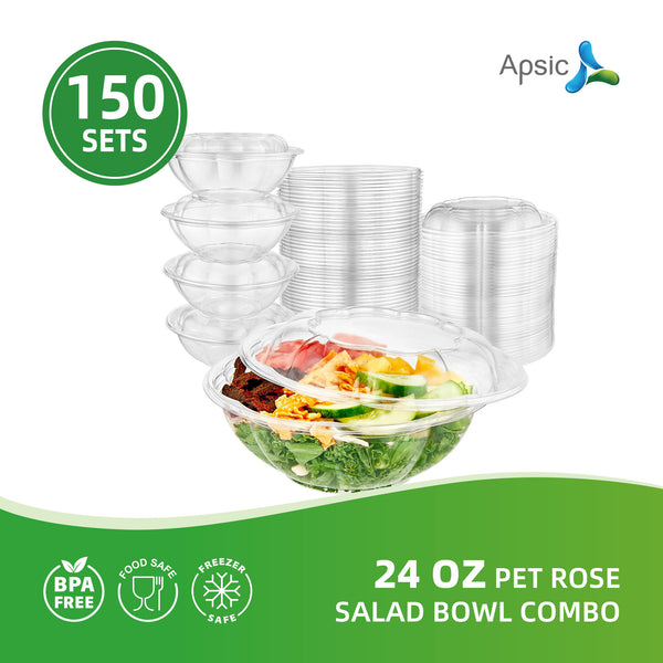 APSIC 24 Oz Pet Rose Salad Bowl Combo
