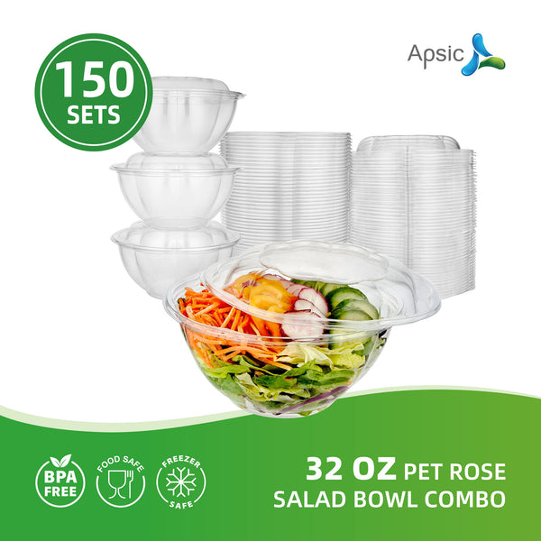 APSIC 32 Oz Pet Rose Salad Bowl Combo