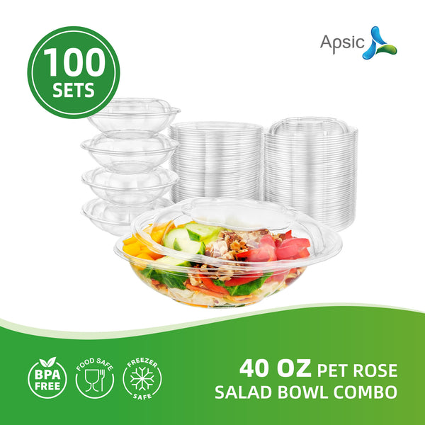 APSIC 40 Oz Pet Rose Salad Bowl Combo