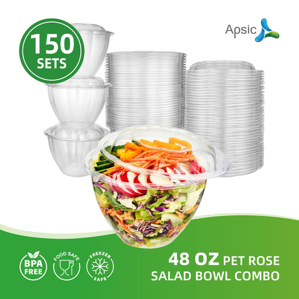 APSIC 48 Oz Pet Rose Salad Bowl Combo