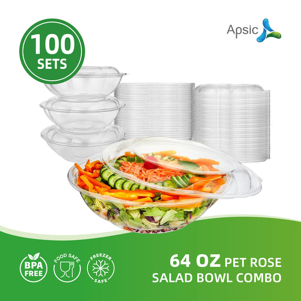 APSIC 64 Oz Pet Rose Salad Bowl Combo