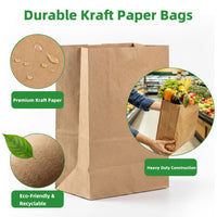 APSIC 1/8 BBL Kraft Grocery Bags 10x7x14, 250 Pack (SB-02)
