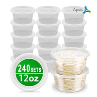 APSIC 12oz PP Soup Cup with Lid, 240/Case