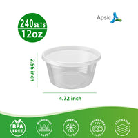 APSIC 12oz PP Soup Cup with Lid, 240/Case