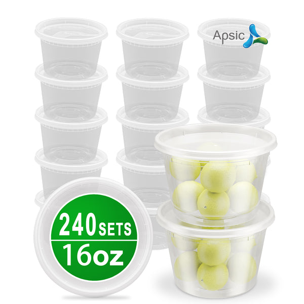 APSIC 16oz PP Soup Cup with Lid, 240/Case