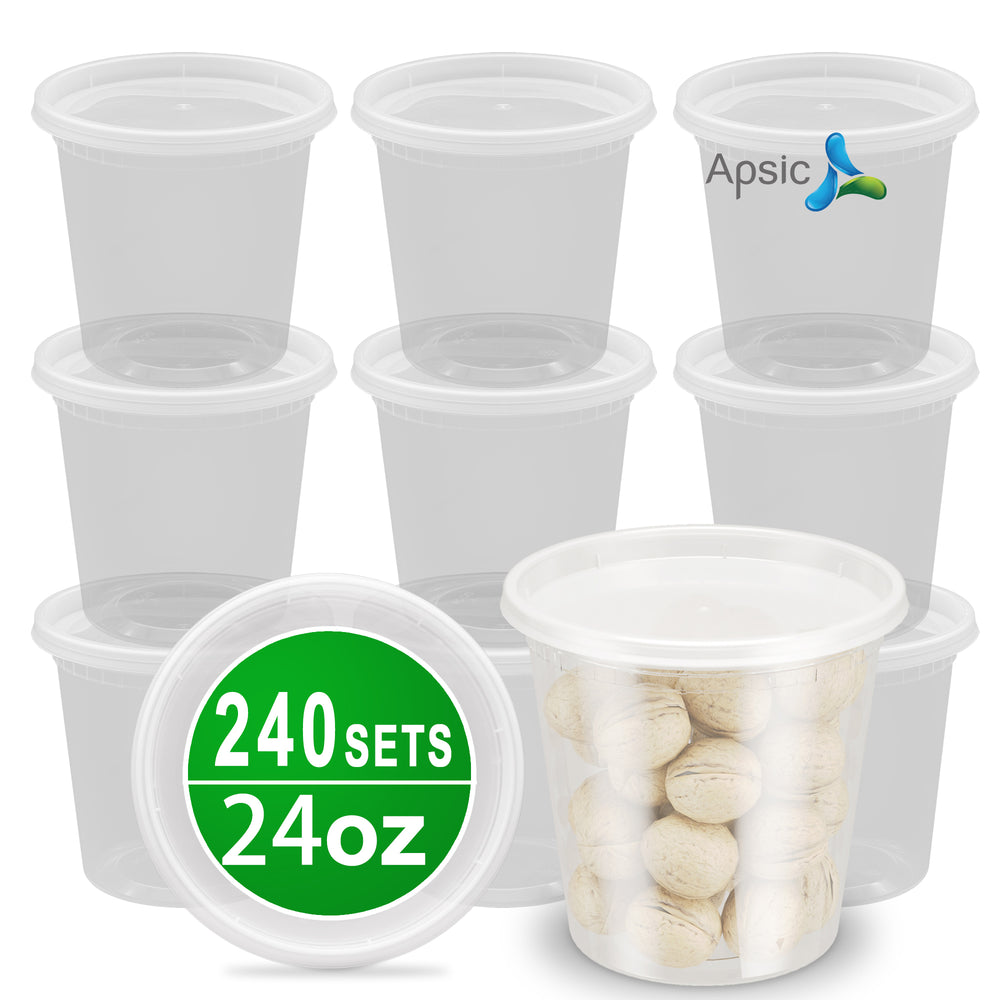 APSIC 24oz PP Soup Cup with Lid, 240/Case