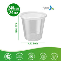 APSIC 24oz PP Soup Cup with Lid, 240/Case