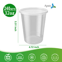APSIC 32oz PP Soup Cup with Lid, 240/Case