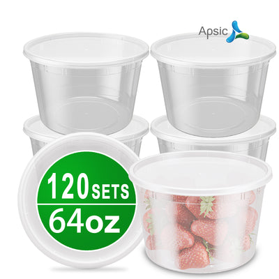 APSIC 64oz PP Soup Cup with Lid, 120/Case