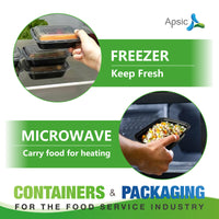 APSIC 48Oz Plastic Food Container With Lid (Square)