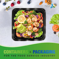 APSIC 48Oz Plastic Food Container With Lid (Square)