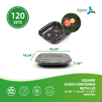 APSIC Square Sushi Container With Lid 10.24