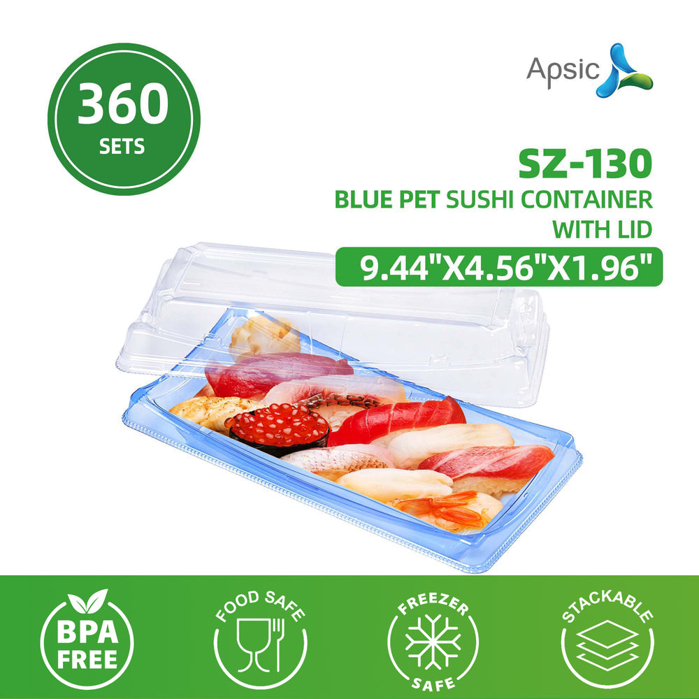 Blue PET Sushi Container 9.44