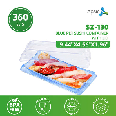 Blue PET Sushi Container 9.44