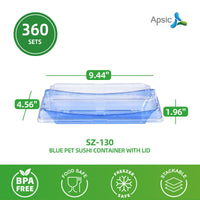 Blue PET Sushi Container 9.44