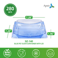 Blue PET Sushi Container 7.28