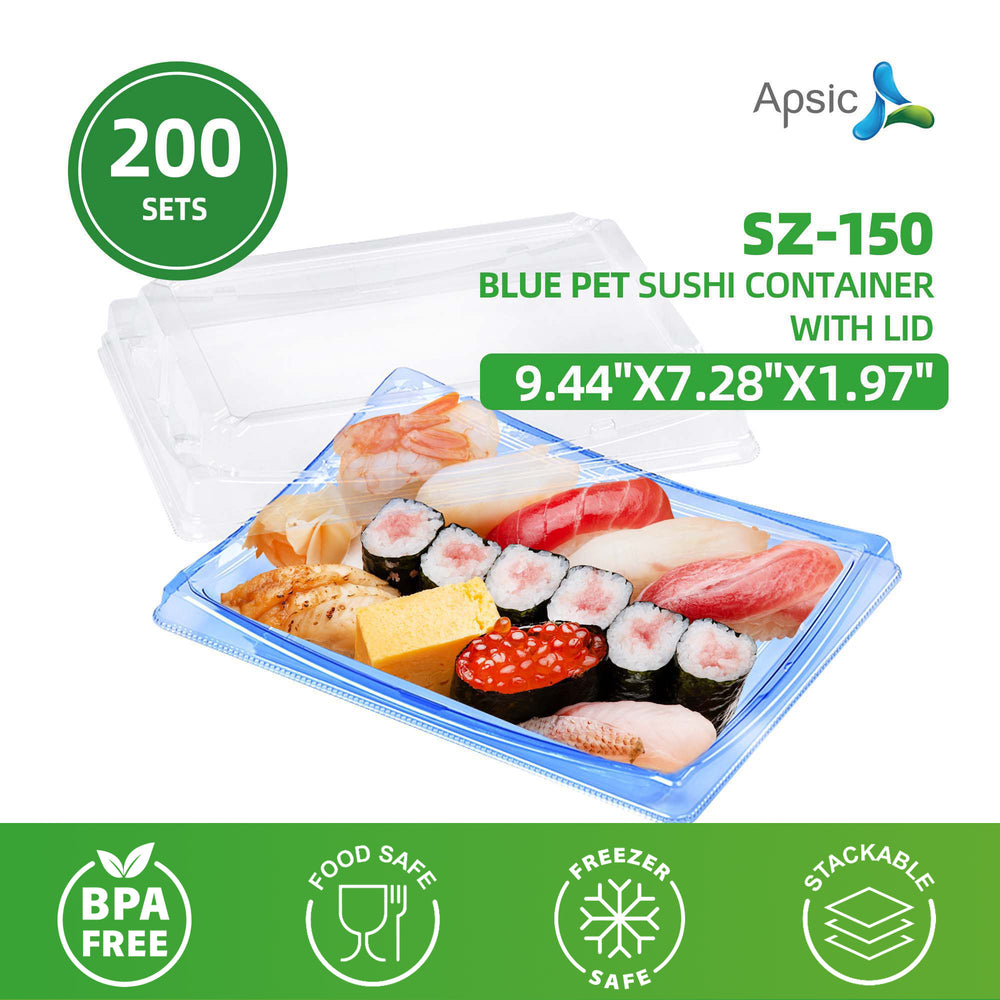 Blue PET Sushi Container 9.44