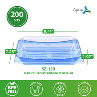 Blue PET Sushi Container 9.44
