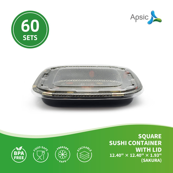 APSIC Square Sushi Container With Lid 12.40