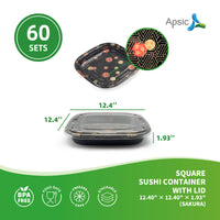 APSIC Square Sushi Container With Lid 12.40