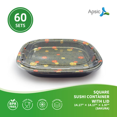 PET Square Sushi Container 14.17