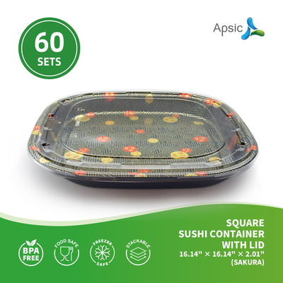 PET Square Sushi Container 16.14