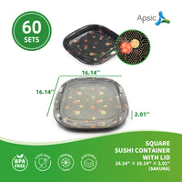 APSIC Square Sushi Container With Lid 16.14