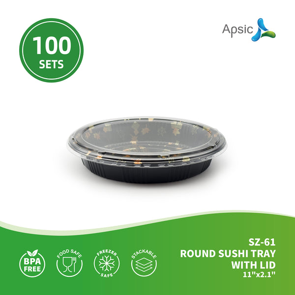 APSIC SZ-61 ROUND SUSHI TRAY WITH LID 11
