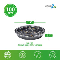 Clear PET Round Sushi Tray 11