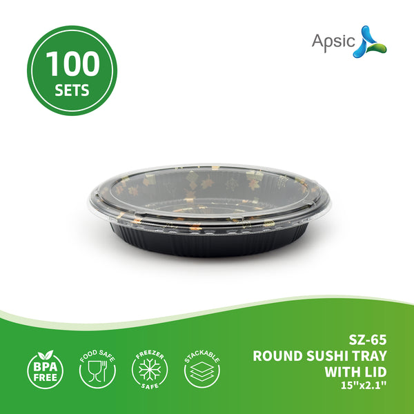 APSIC SZ-65 ROUND SUSHI TRAY WITH LID 15