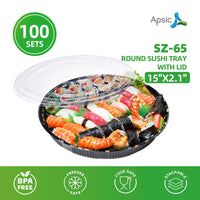 Clear PET Round Sushi Tray 15