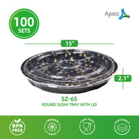 Clear PET Round Sushi Tray 15