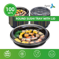 Clear PET Round Sushi Tray 11