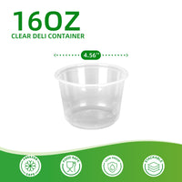 APSIC 16oz Clear PP Deli Container, 500/Case
