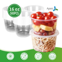 APSIC 16oz Clear PP Deli Container, 500/Case