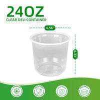 APSIC 24oz Clear PP Deli Container, 500/Case