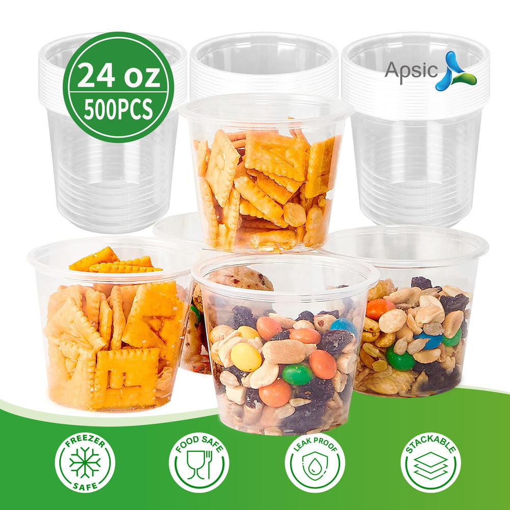 APSIC 24oz Clear PP Deli Container, 500/Case