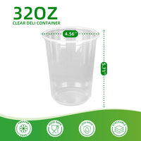 APSIC 32oz Clear PP Deli Container, 500/Case