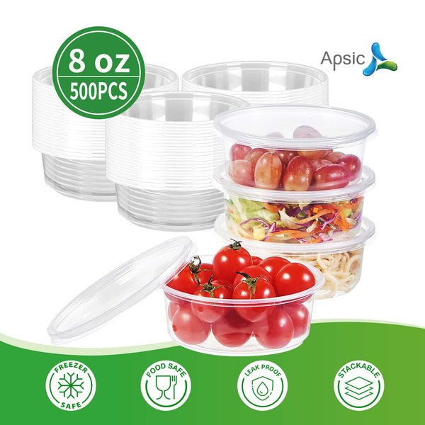 APSIC 8oz Clear PP Deli Container, 500/Case