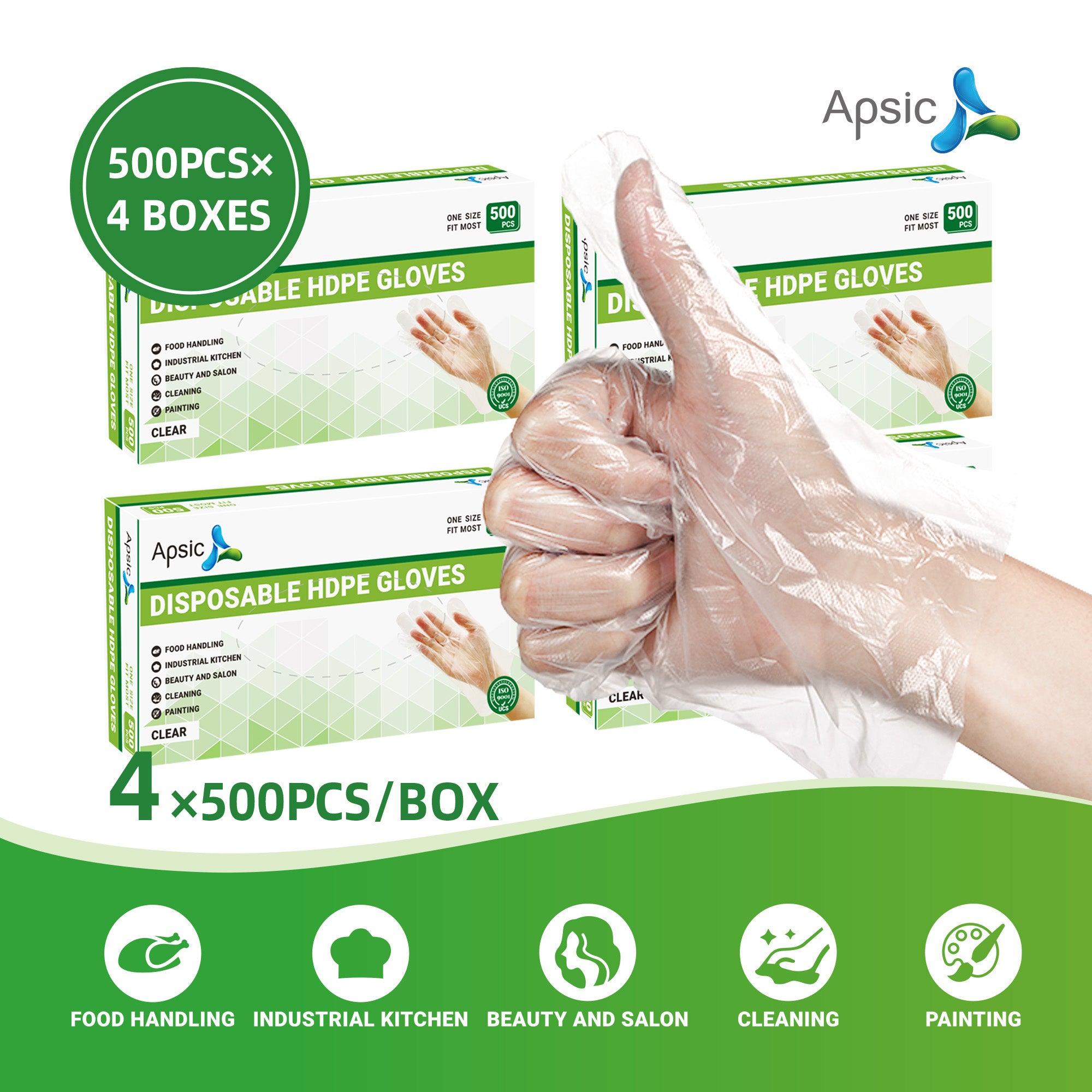 HDPE Food Service Gloves, One Size, 2000/Case