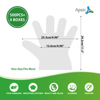 APSIC Disposable Food Service HDPE Gloves - One Size - 2000/Case