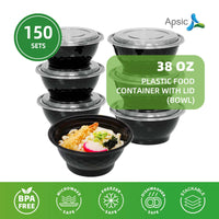 APSIC 38Oz Plastic Food Container With Lid(Bowl)