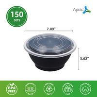 APSIC 42 Oz Plastic Food Container With Lid(Bowl)