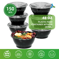 APSIC 48 Oz Plastic Food Container With Lid(Bowl)