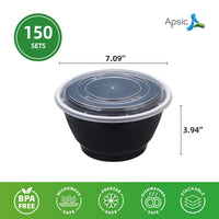 APSIC 48 Oz Plastic Food Container With Lid(Bowl)
