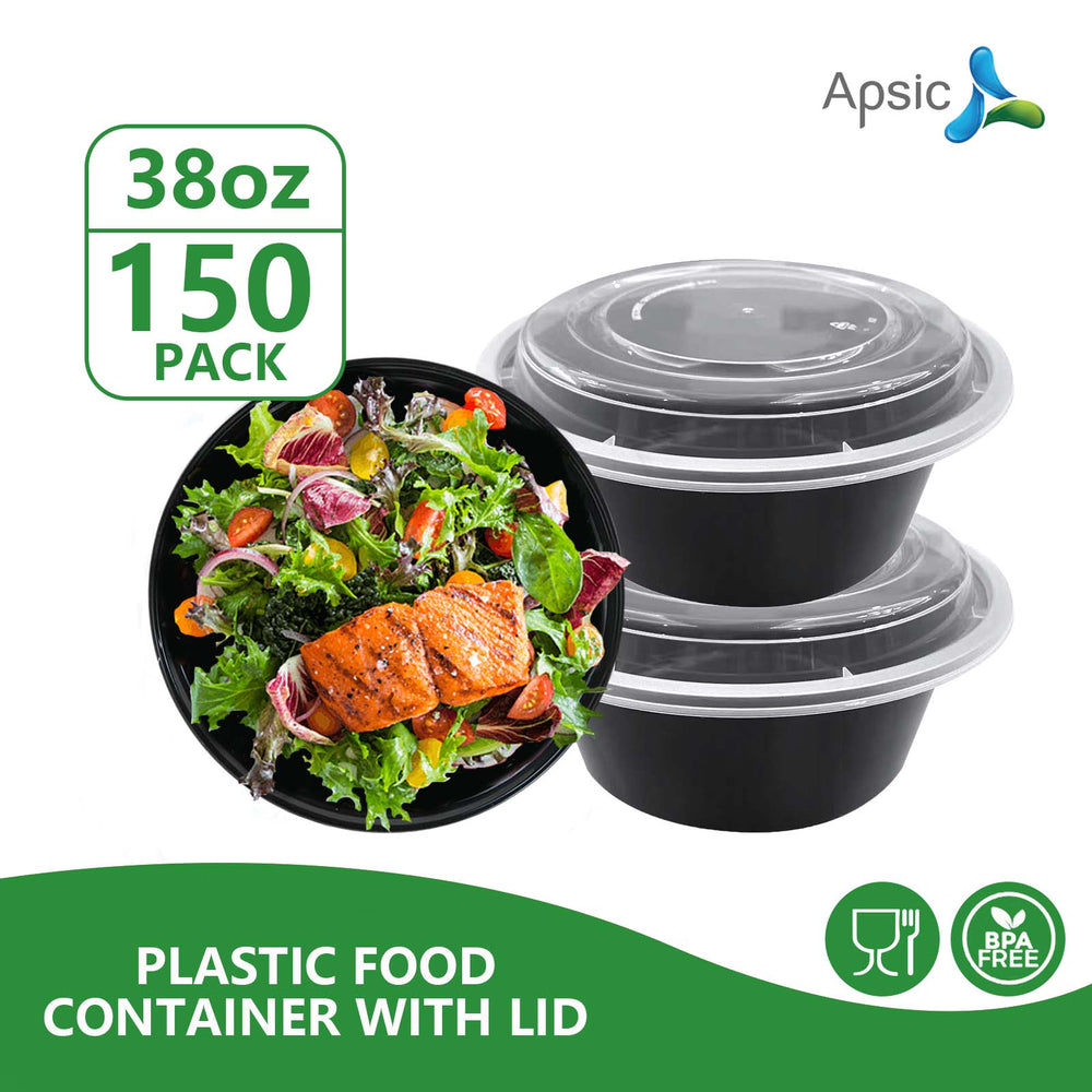 APSIC 38oz Round PP Soup Container w/ Lid, 150/Case